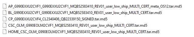 SM-G990E Firmware package 5 files